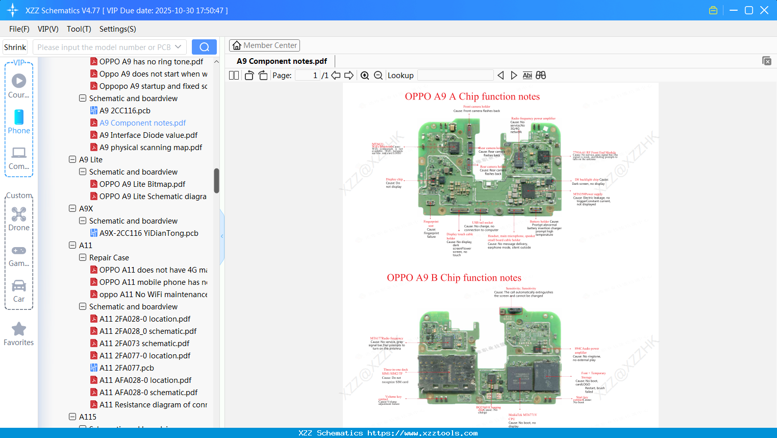OPPO A9 Component Notes